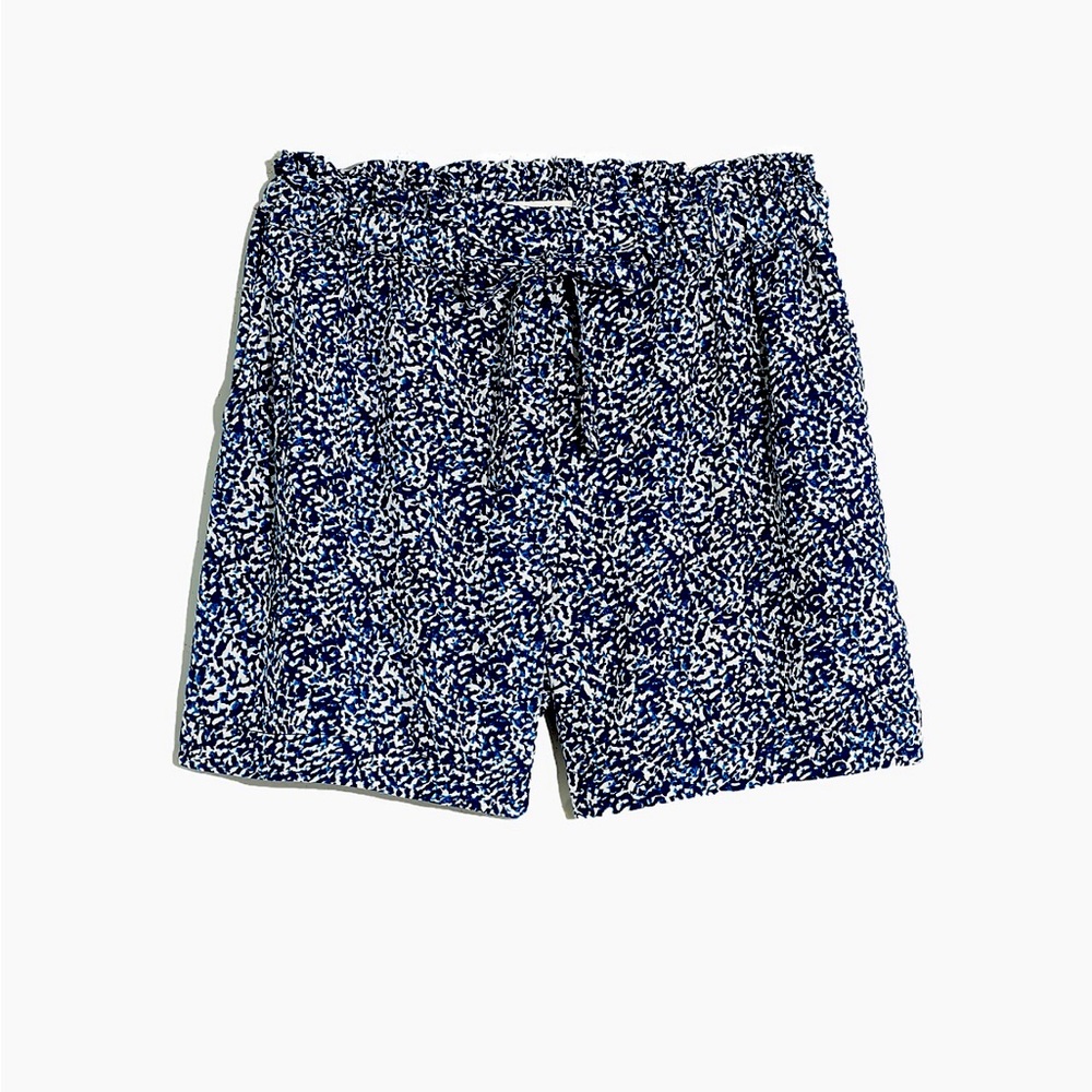 Madewell Drawstring Drapey Pull-On Shorts in Bengali Blockprint in size small